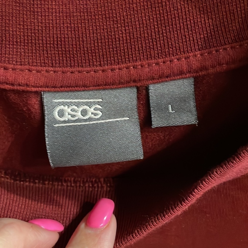 ASOS mens slight satin stretch sweatshirt with metal zippered front pockets L - Picture 2 of 13